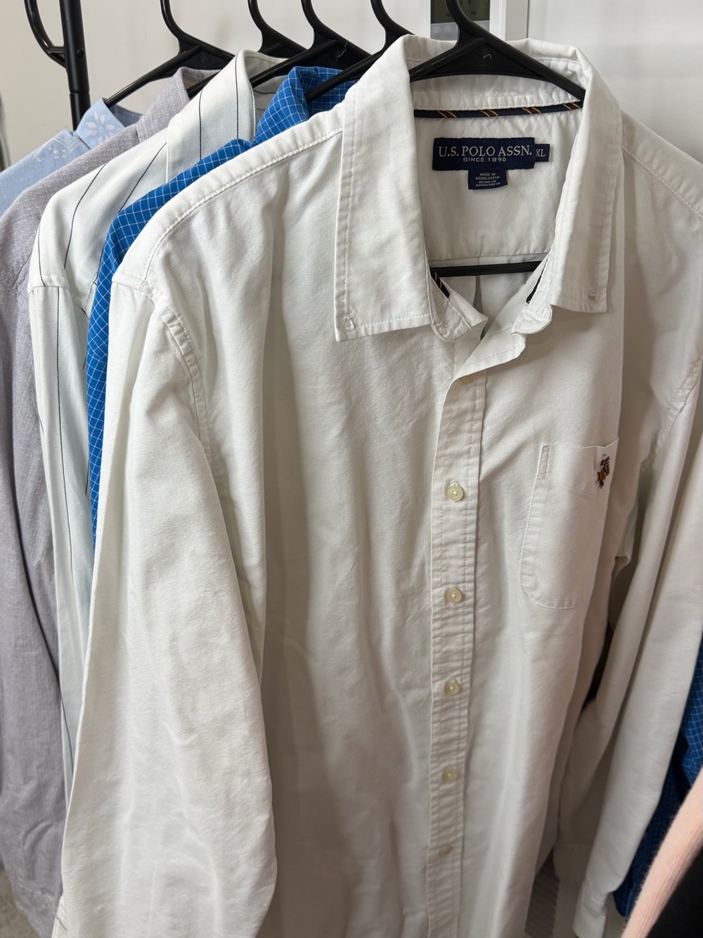 Men’s XL Shirt Lot 6 Pieces L.L.Bean U.S. Polo Perry Ellis Claiborne
